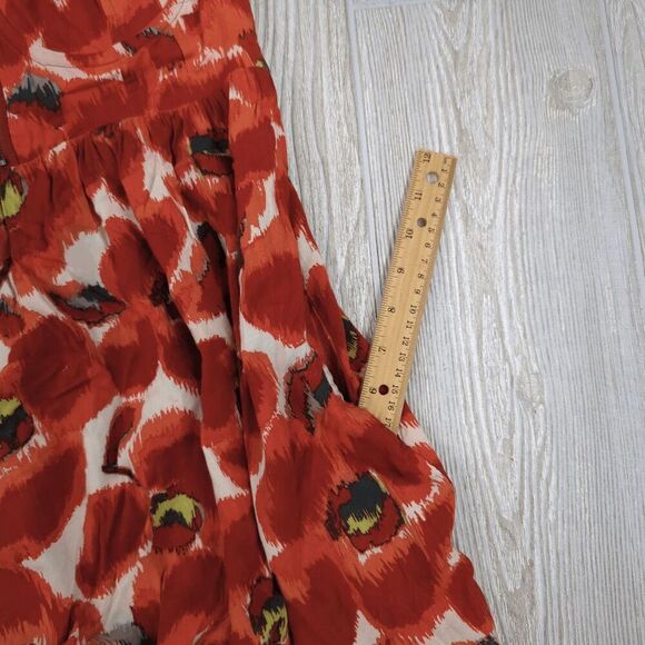 Elle Women's Medium Red Orange Spaghetti Strap Maxi Dress Gown Sundress - Picture 6 of 8